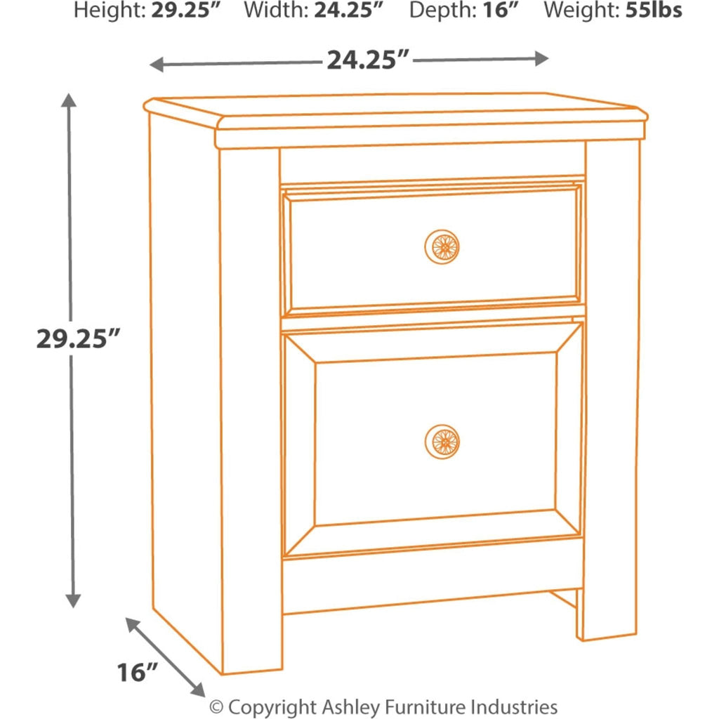 Table de chevet Paxberry - Blanc délavé