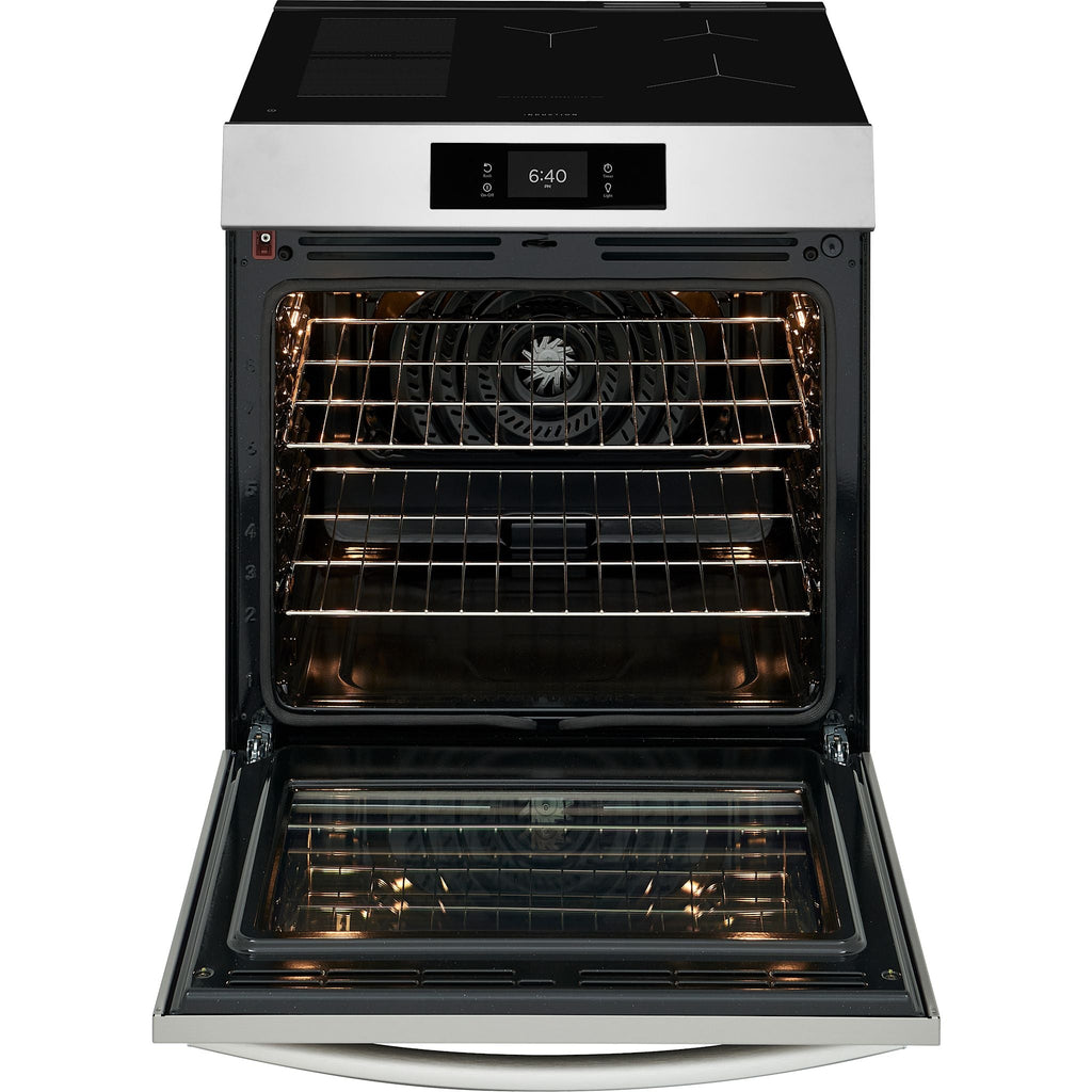 Cuisinière à induction Frigidaire Gallery de 30 po avec commandes frontales et four à pizza sur pierre – Acier inoxydable (GCFI307CBF)