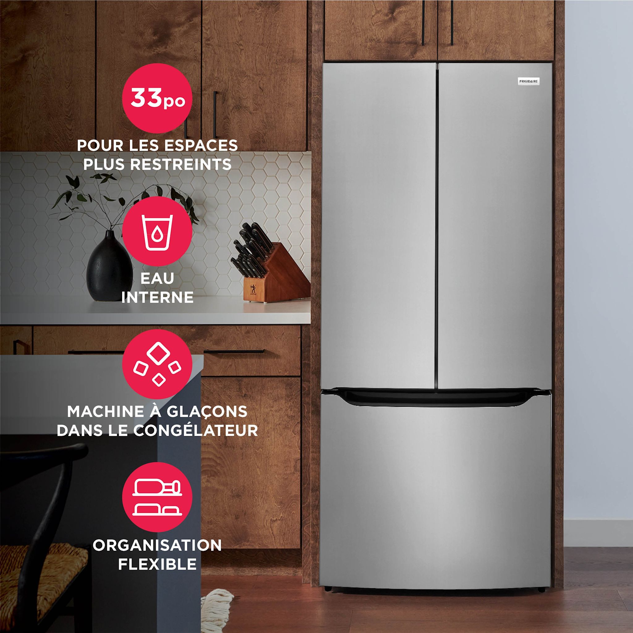 Réfrigérateur à portes françaises Frigidaire (FRFG2033AV) - Acier inoxydable