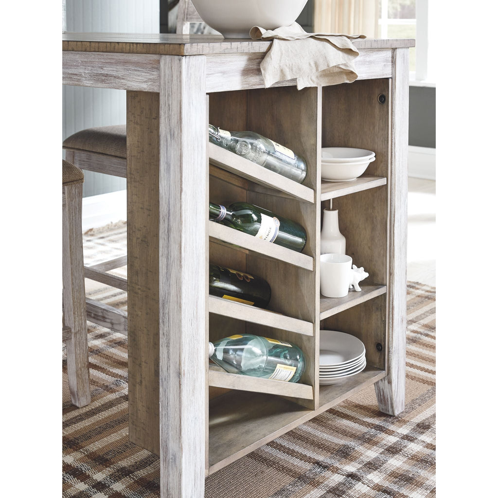 Table de bar Skempton - Blanc/marron clair - (D394-32)