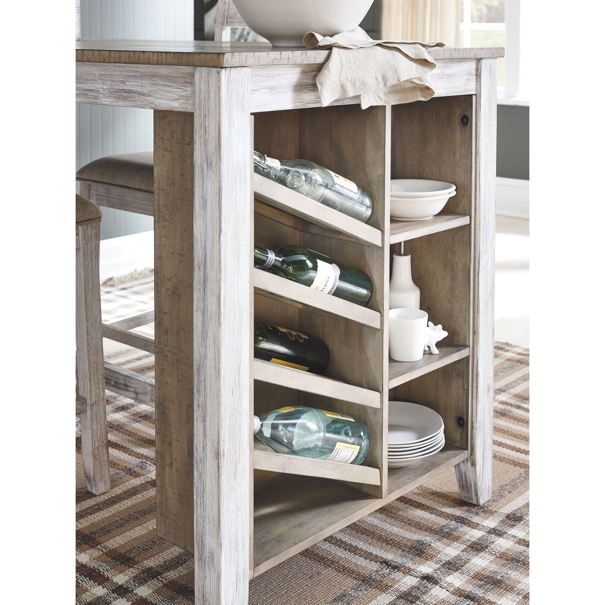 Table de bar Skempton - Blanc/marron clair - (D394-32)