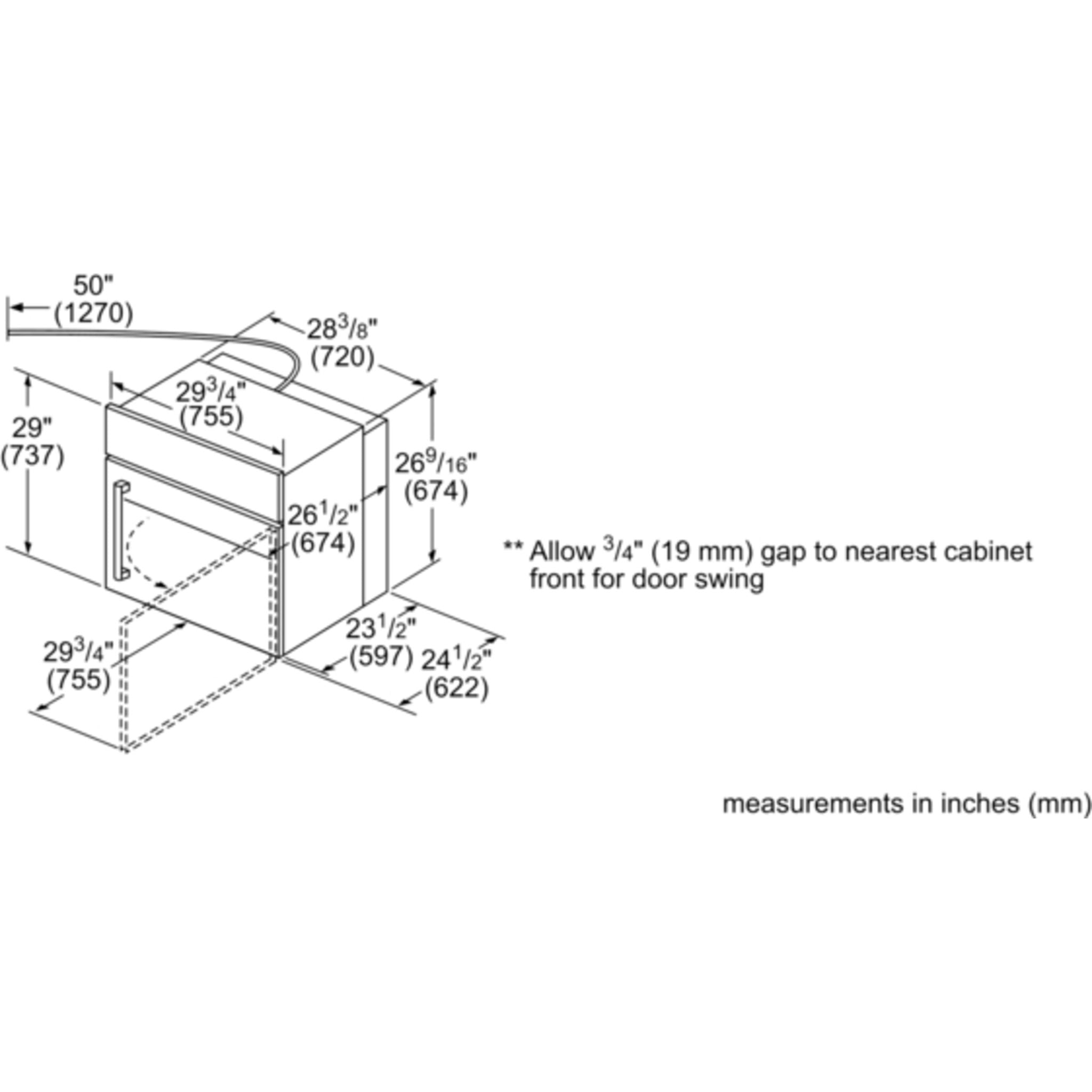 Four mural à convection Bosch 30 (HBLP451RUC) - Acier inoxydable