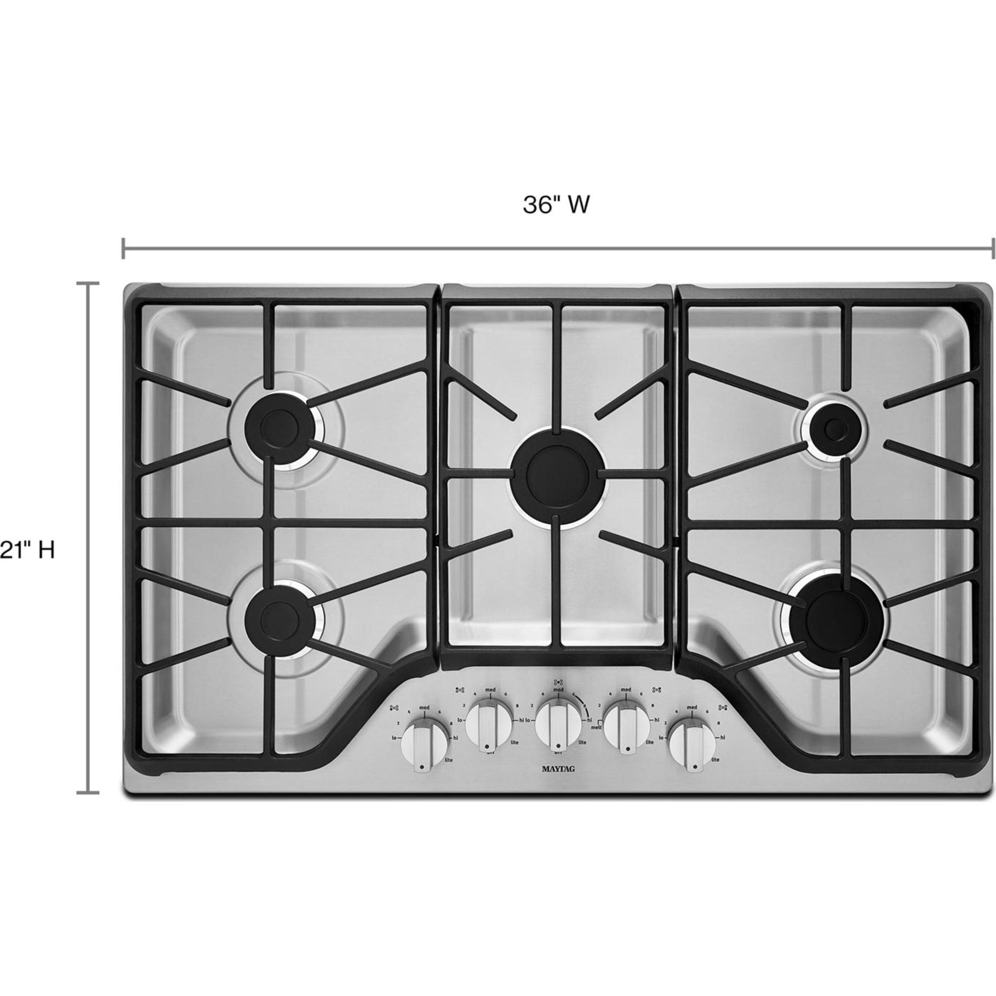 Table de cuisson à gaz Maytag 36 (MGC7536DS) - Acier inoxydable