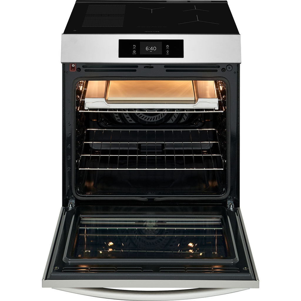 Cuisinière à induction Frigidaire Gallery de 30 po avec commandes frontales et four à pizza sur pierre – Acier inoxydable (GCFI307CBF)