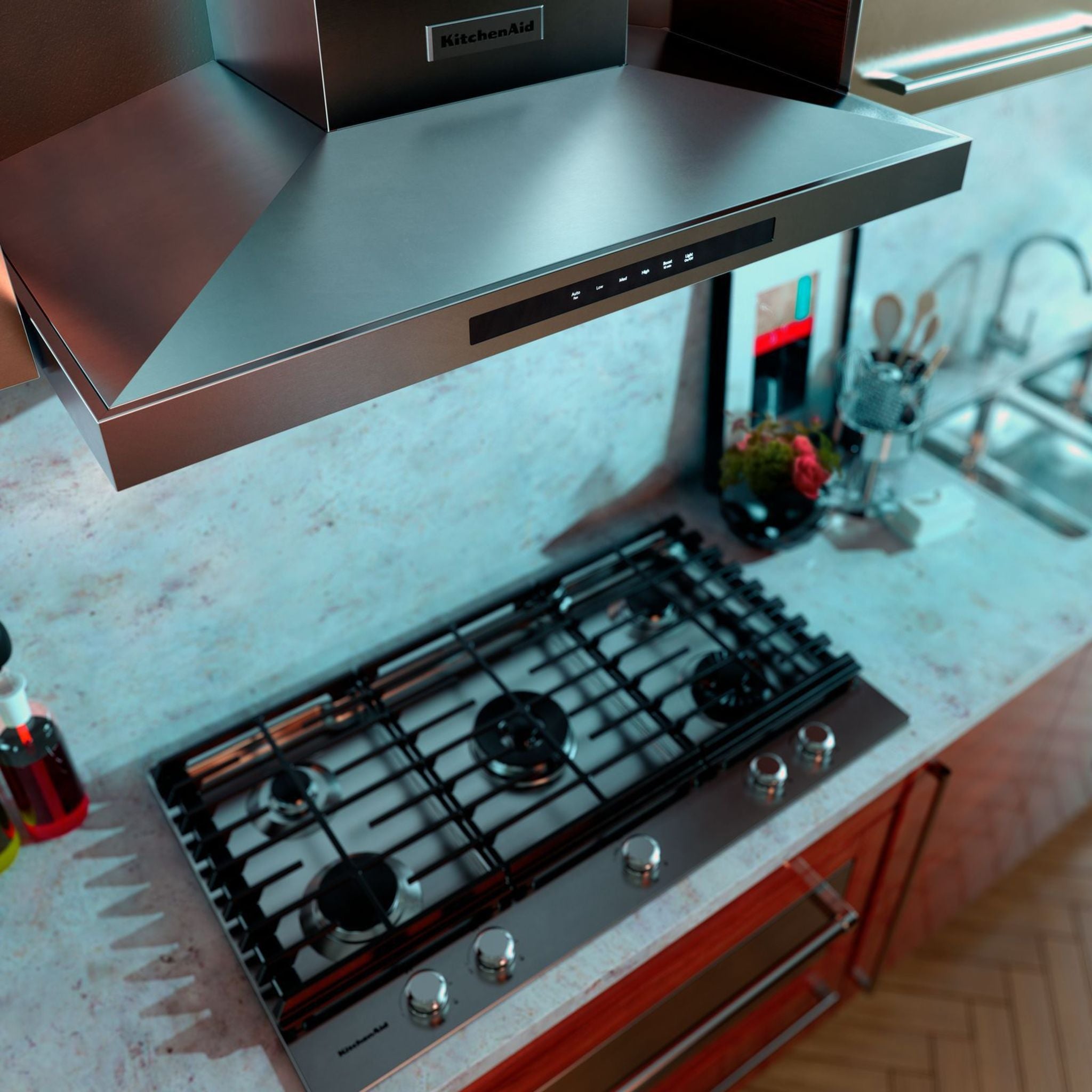 Table de cuisson à gaz KitchenAid 36 po (KCGS956ESS) - Acier inoxydable