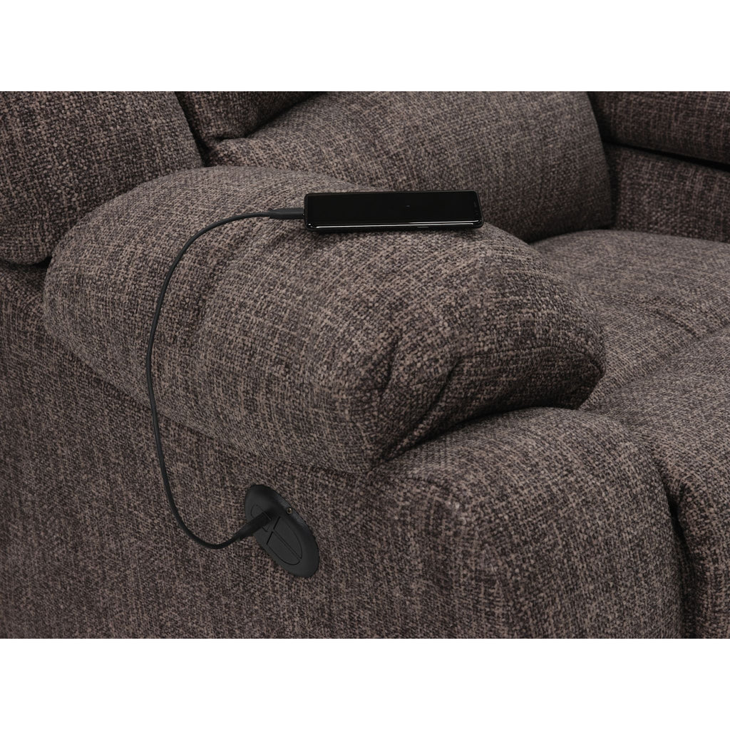 Causeuse inclinable électrique Mira avec console - Ardoise pavée