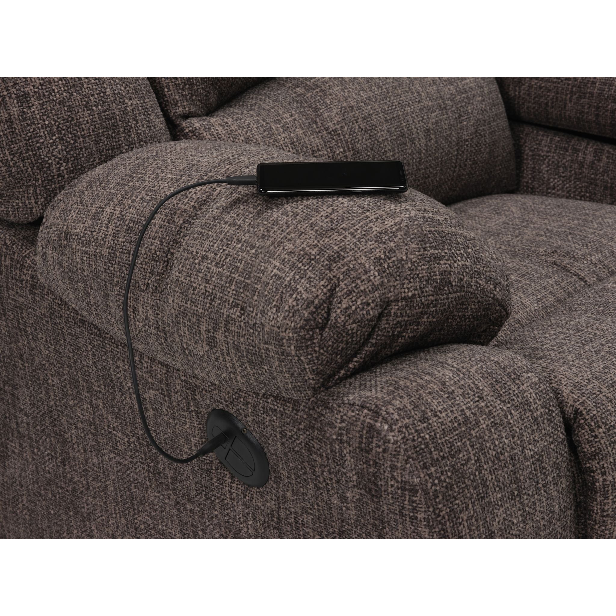 Causeuse inclinable électrique Mira avec console - Ardoise pavée