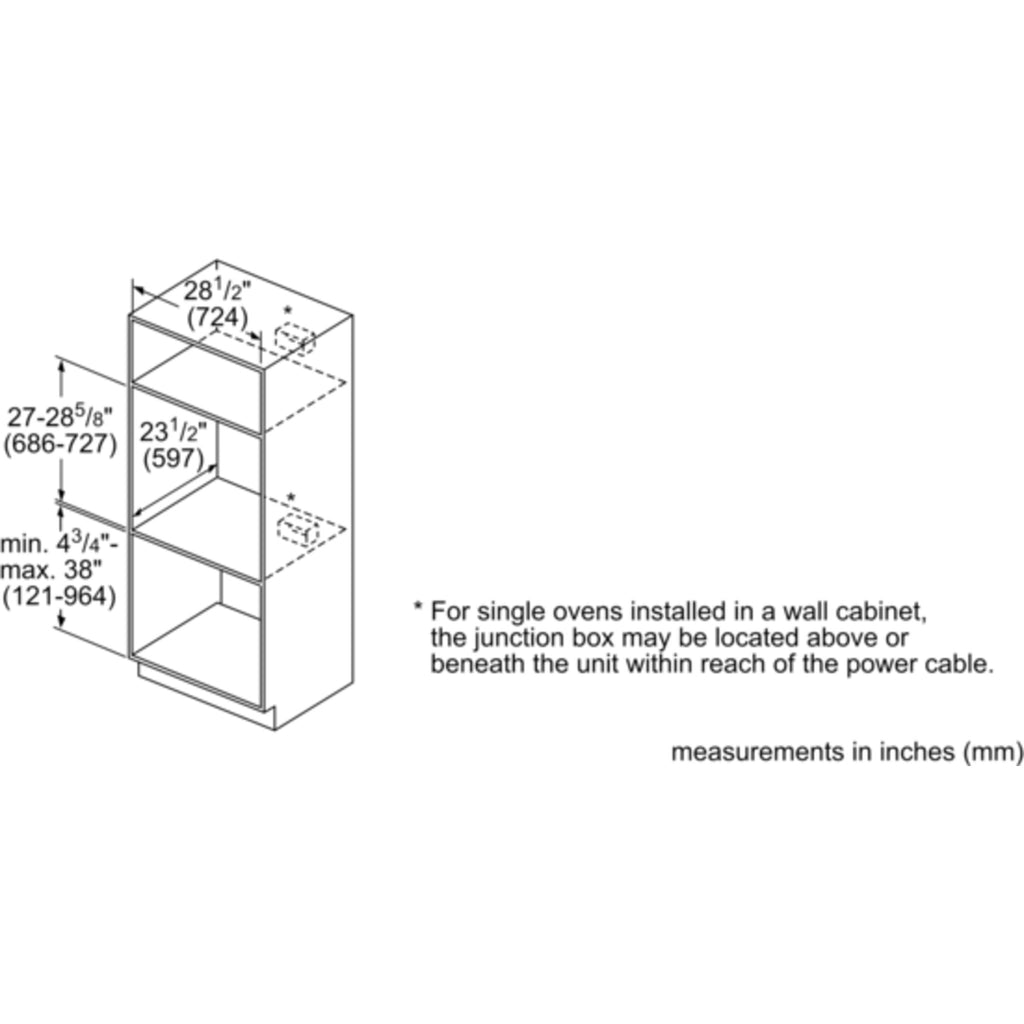 Four mural à convection Bosch 30 (HBLP454UC) - Acier inoxydable