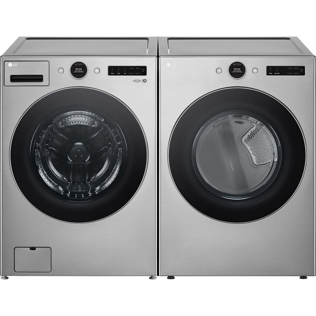 Paire de réfrigérateurs à chargement frontal LG (WM5500HVA-DLHC5502) - Acier gris