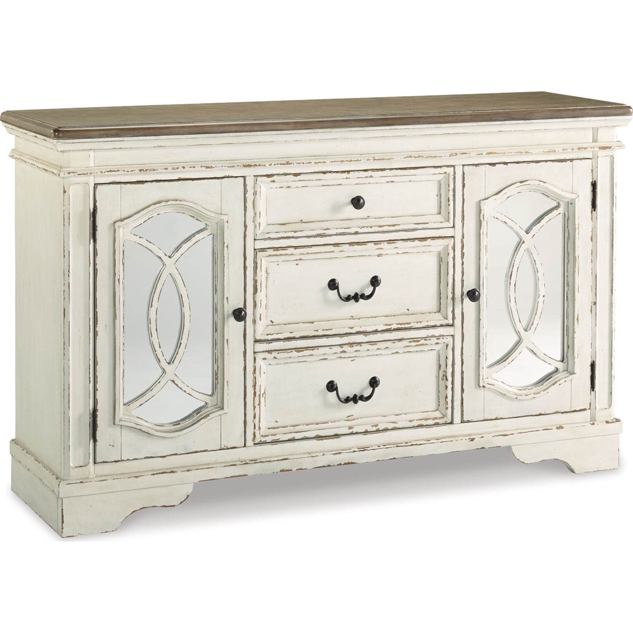 Serveur de salle à manger Realyn - Blanc ébréché - (D743-60)