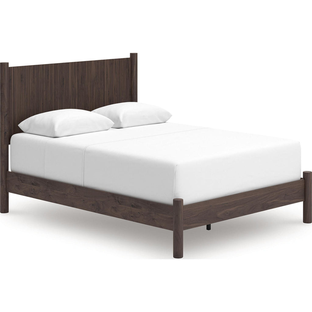 Lit à panneaux Pamytta Queen - Marron