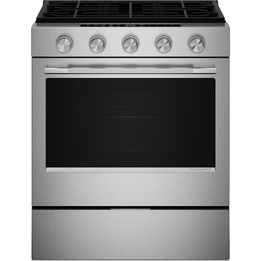 Cuisinière à gaz KitchenAid 30 (KSGS330SPS) - Acier inoxydable résistant aux traces de doigts