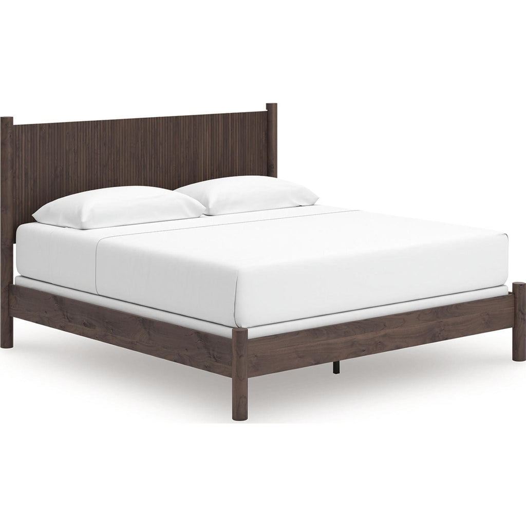 Lit à panneaux Pamytta King - Marron