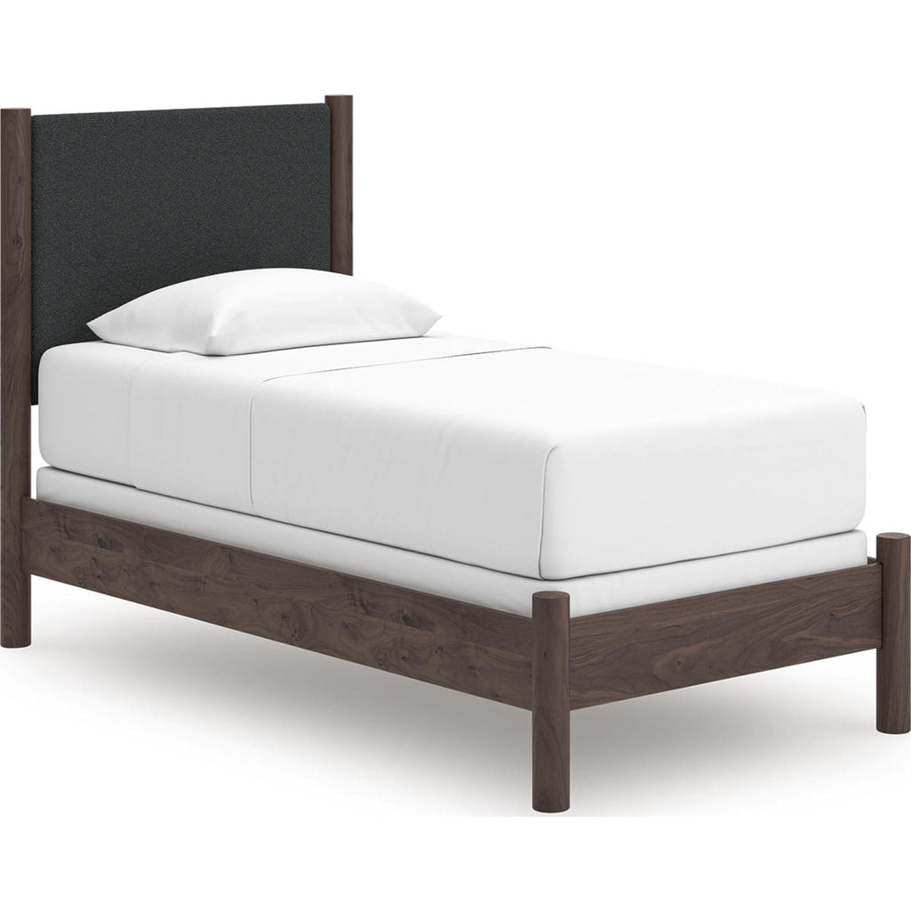 Lit simple à panneaux Pamytta - Marron