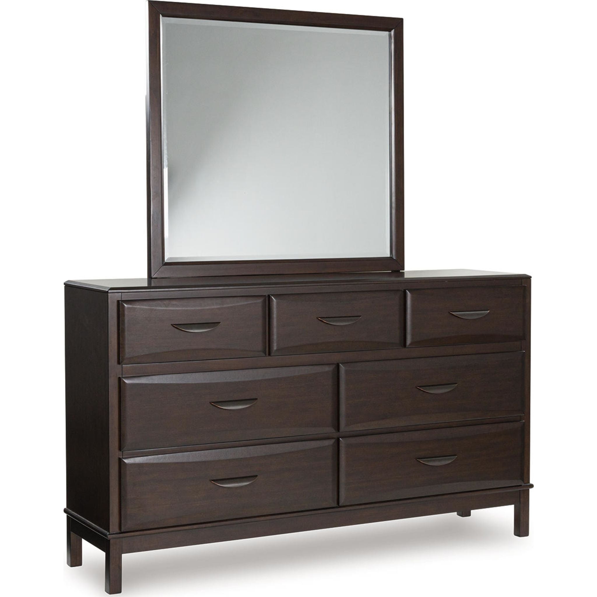Commode et miroir Vanmore - Marron foncé