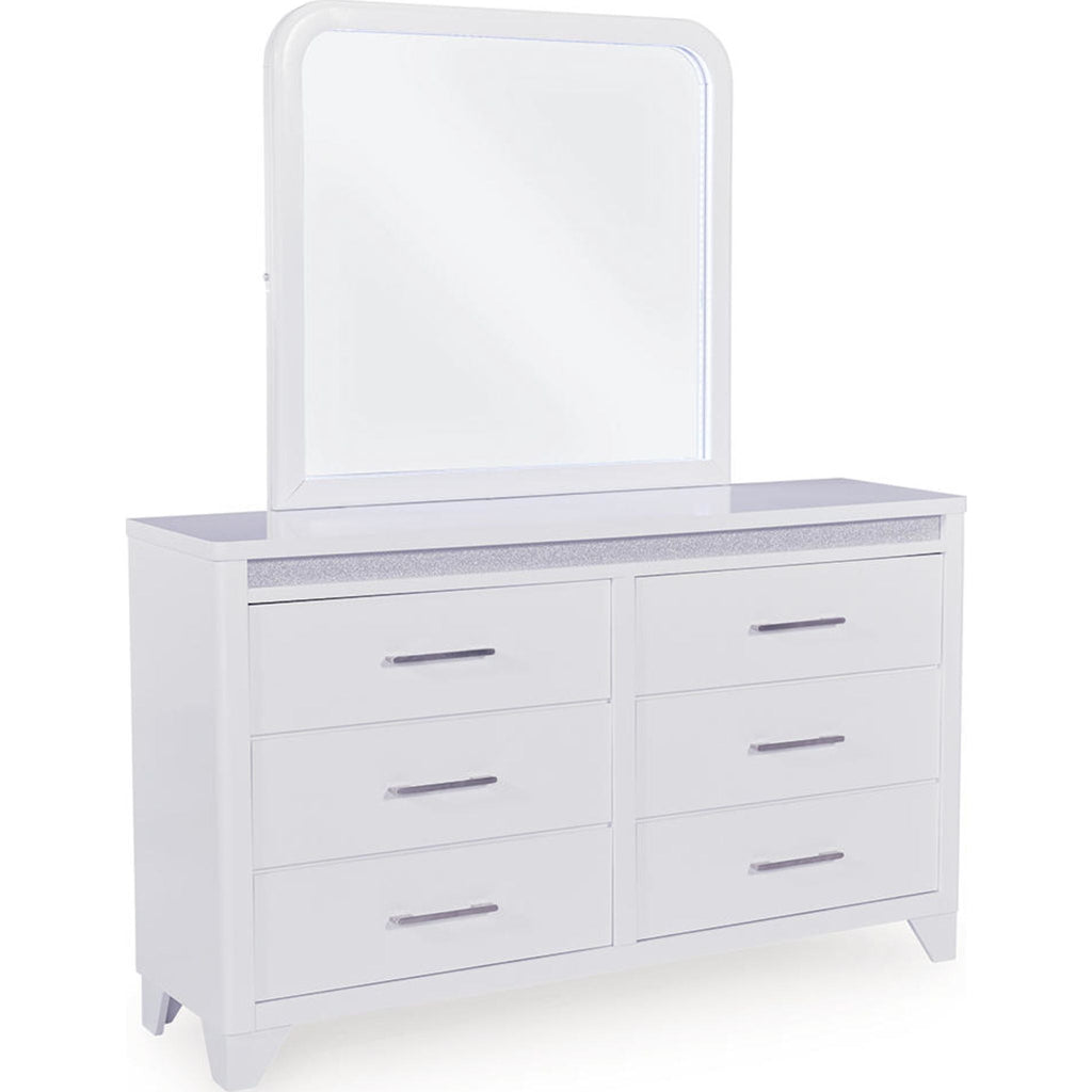 Commode et miroir Jarlee - Blanc