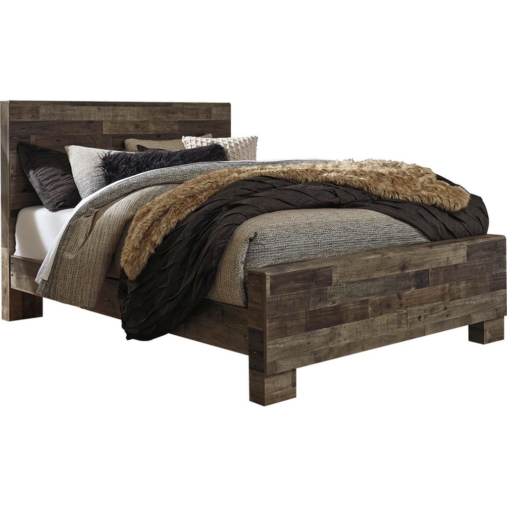 Lit à panneaux Derekson - Gris multicolore