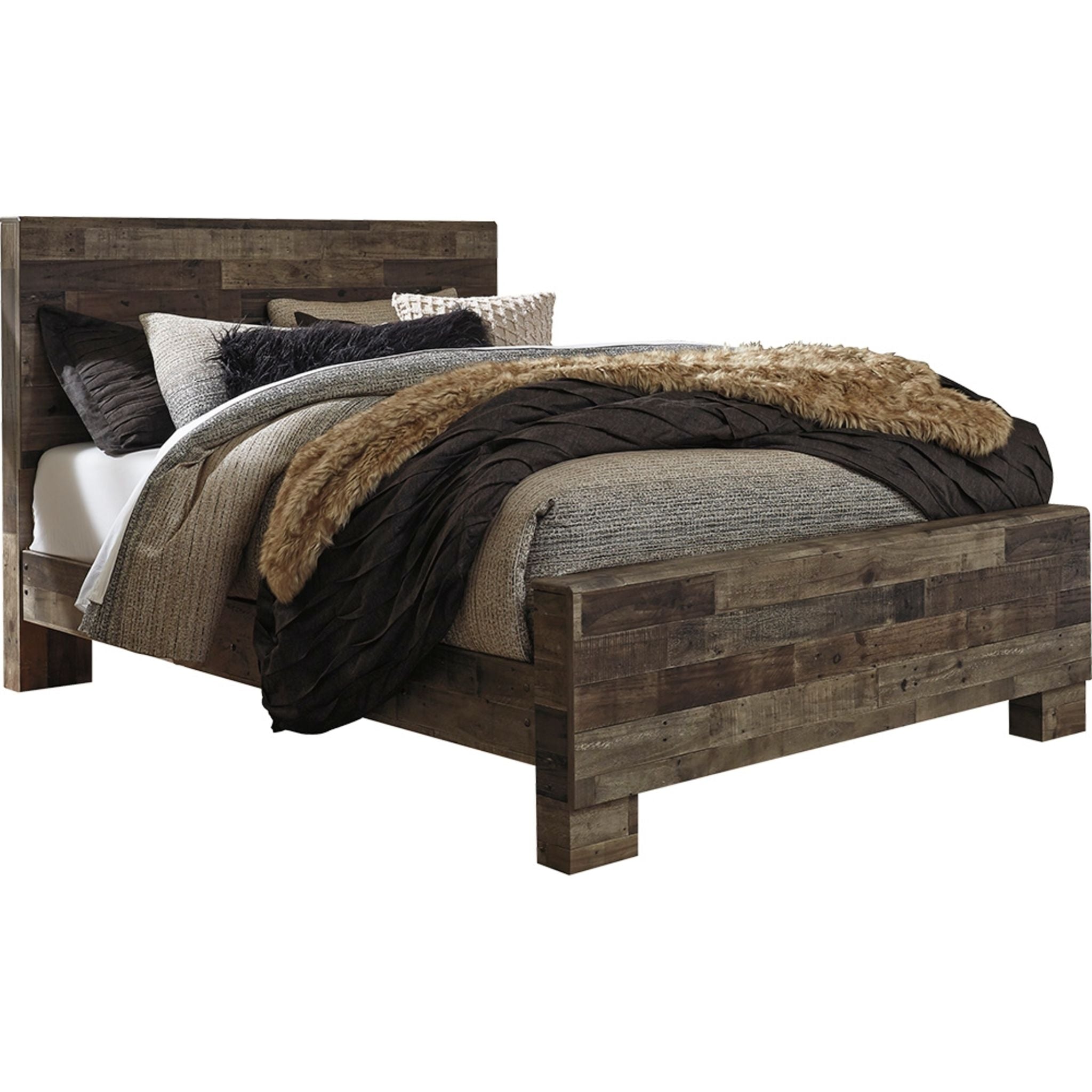 Lit à panneaux Derekson - Gris multicolore