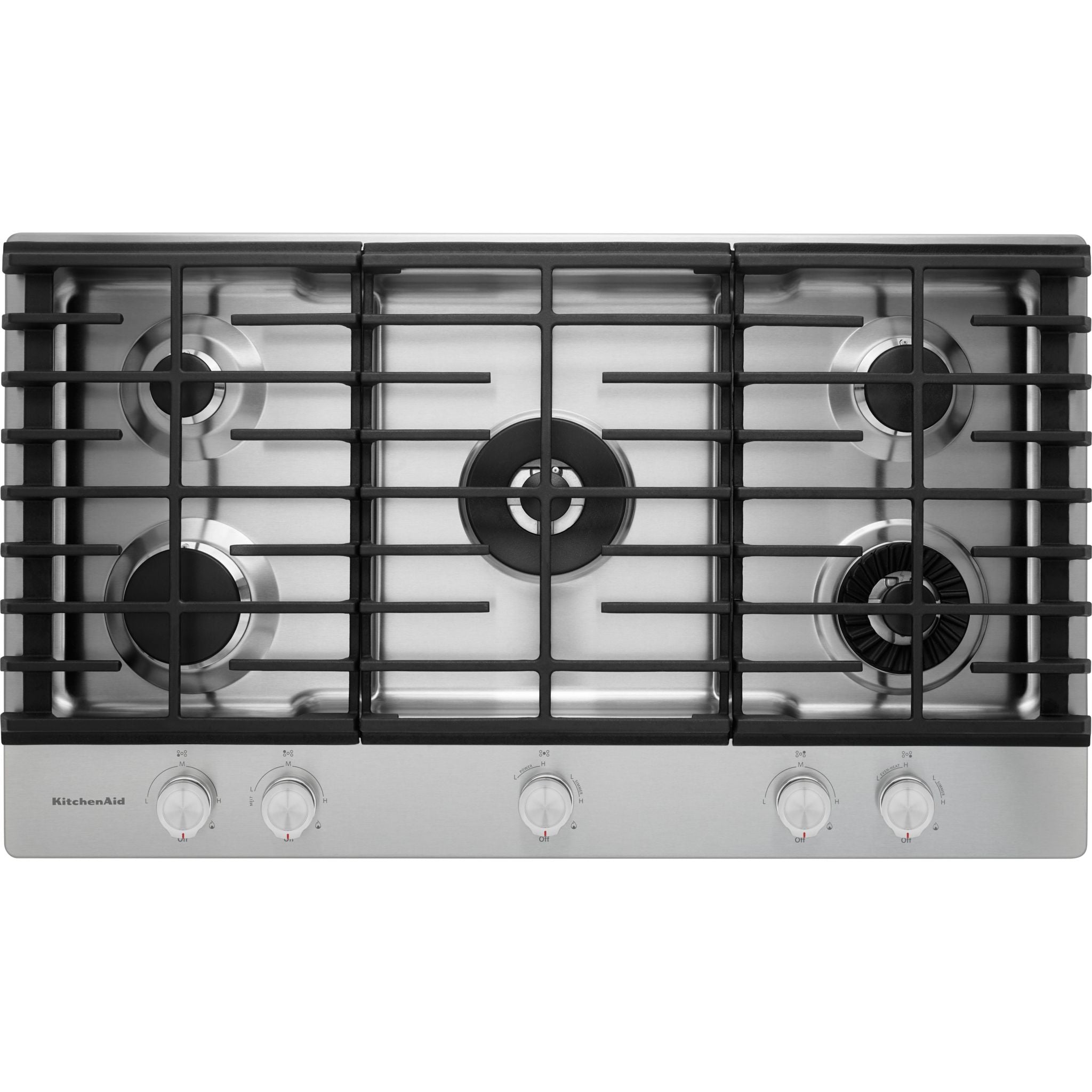 Table de cuisson à gaz KitchenAid 36 po (KCGS956ESS) - Acier inoxydable
