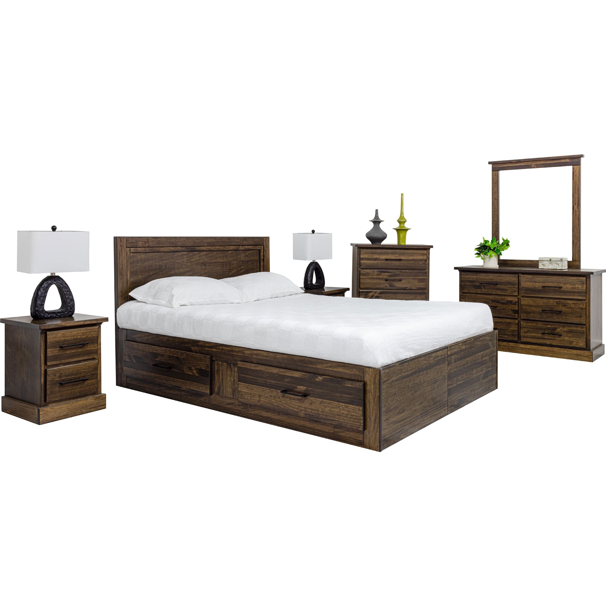 Chambre à coucher Vera 6 pièces avec rangement complet - Truffe