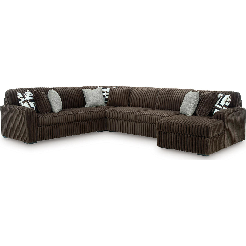 Canapé 4 pièces Midnight-Madness avec méridienne - Chocolat