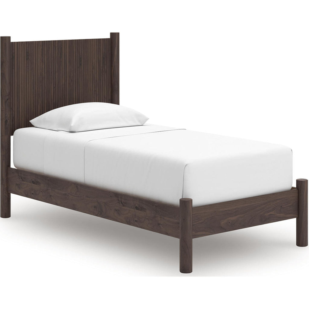 Lit plateforme double Pamytta - Marron