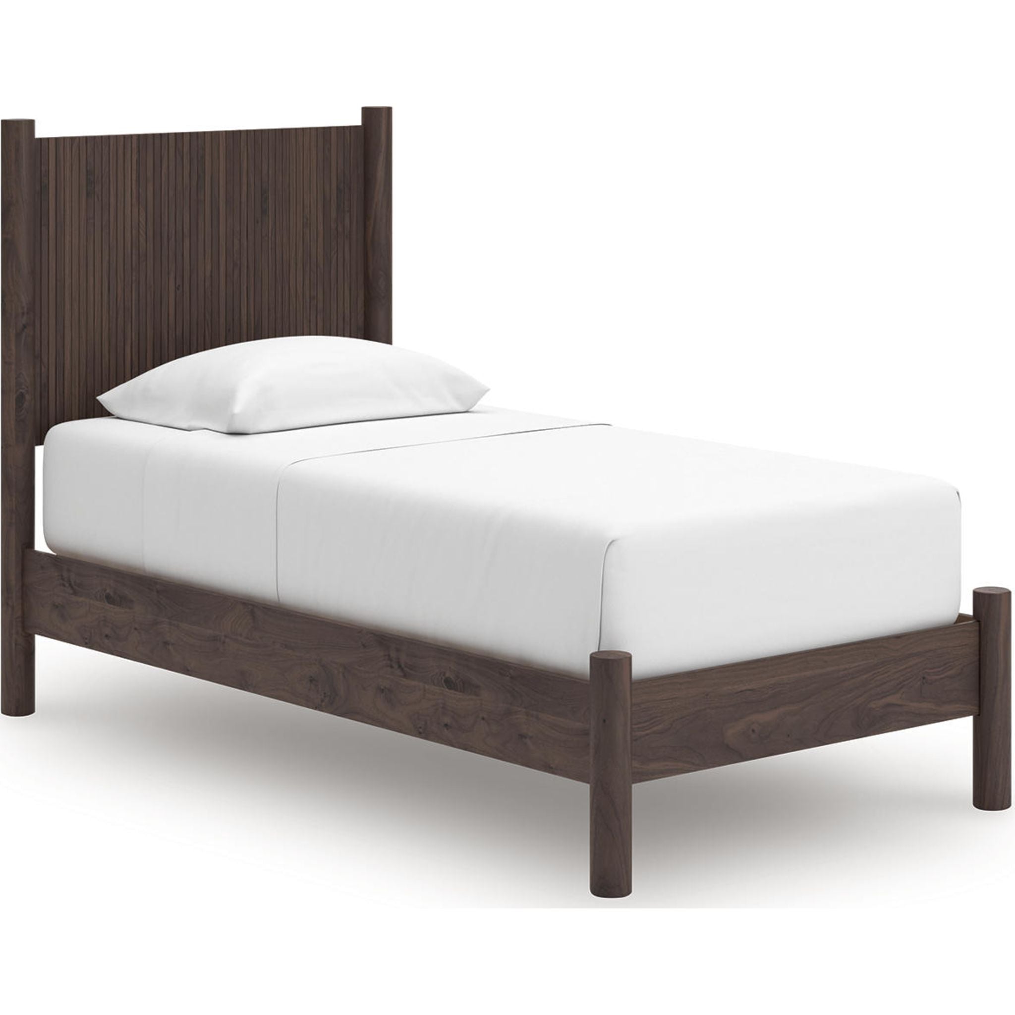 Lit plateforme double Pamytta - Marron