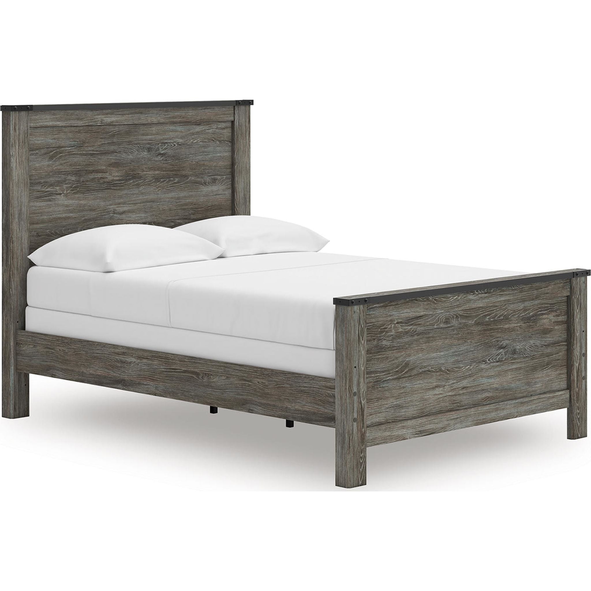 Lit à panneaux complet Frandern - Noir/Gris