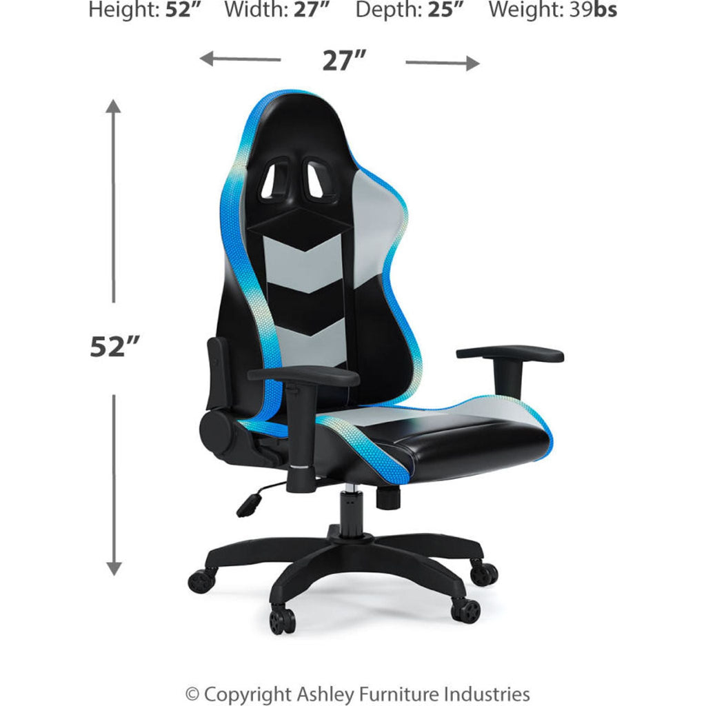 Chaise de jeu pivotante Lynxtyn - Noir/Gris