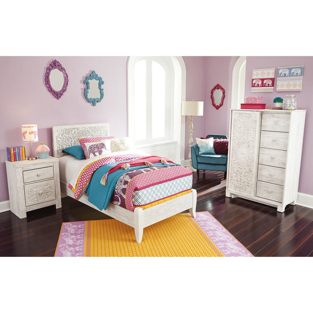 Table de chevet Paxberry - Blanc délavé