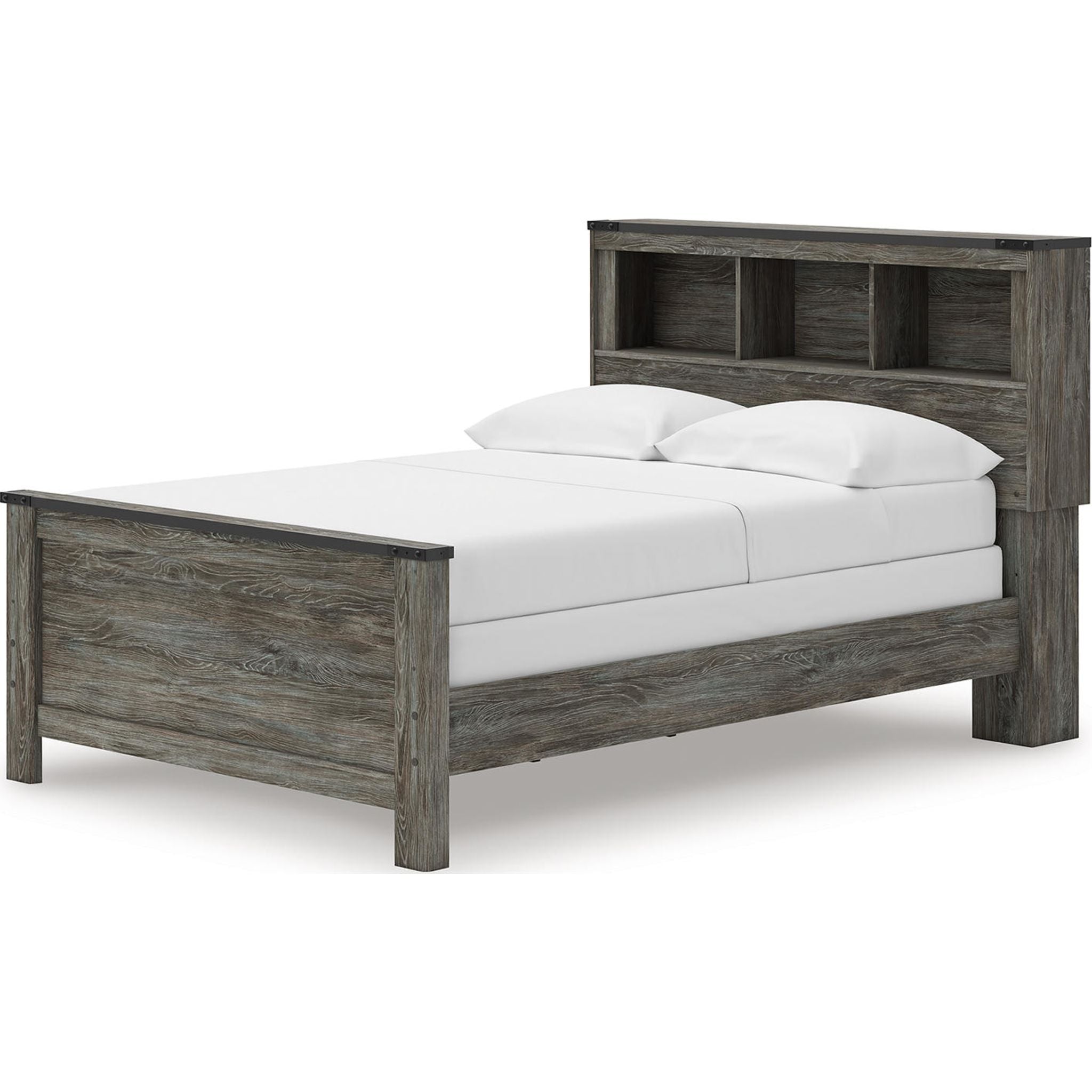 Lit bibliothèque complet Frandern - Gris