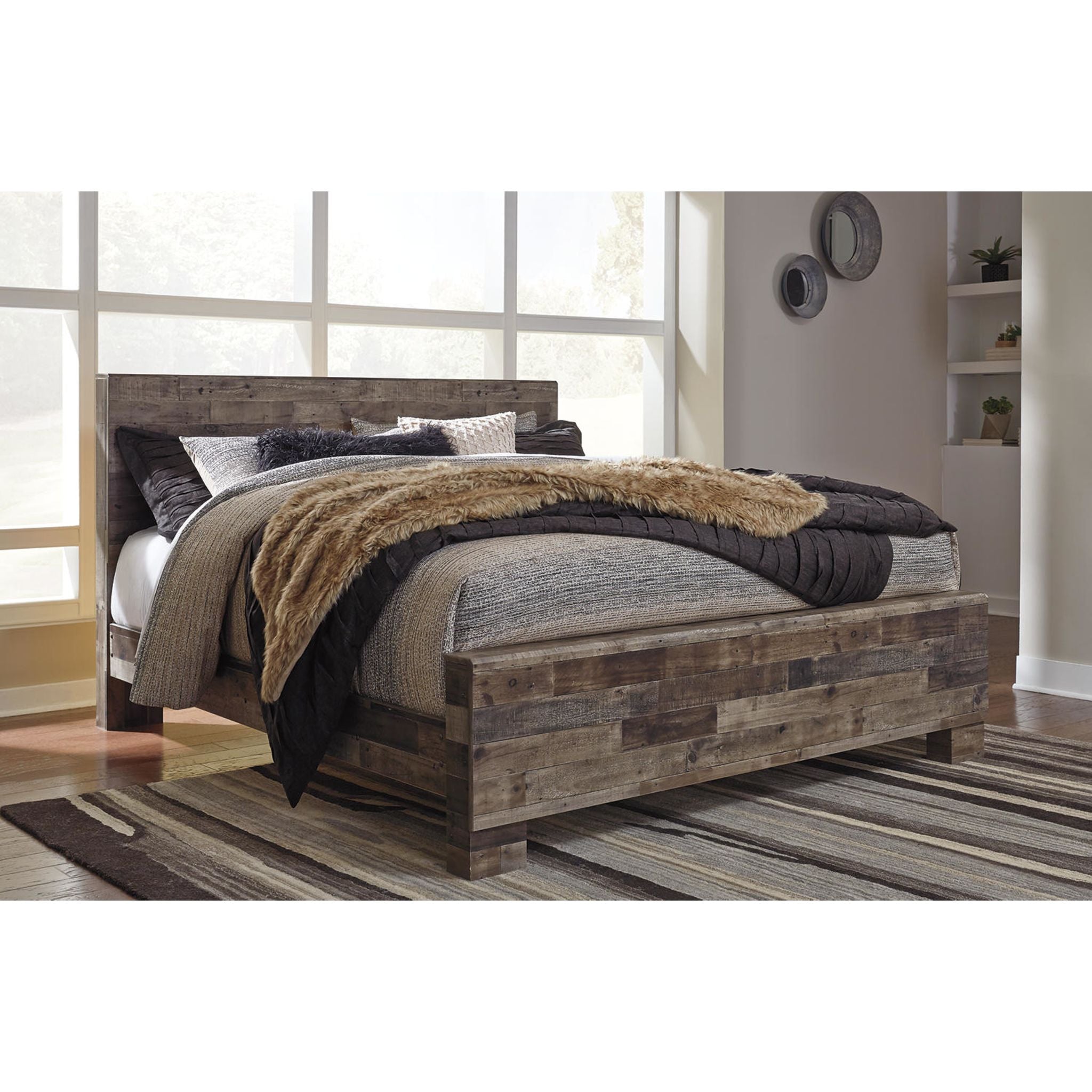 Tête de lit à panneaux Derekson - Gris multicolore