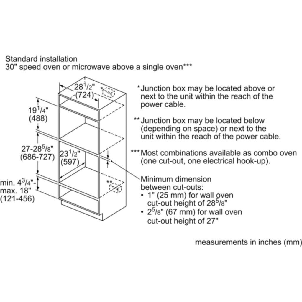Four mural à convection Bosch 30 (HBLP454UC) - Acier inoxydable