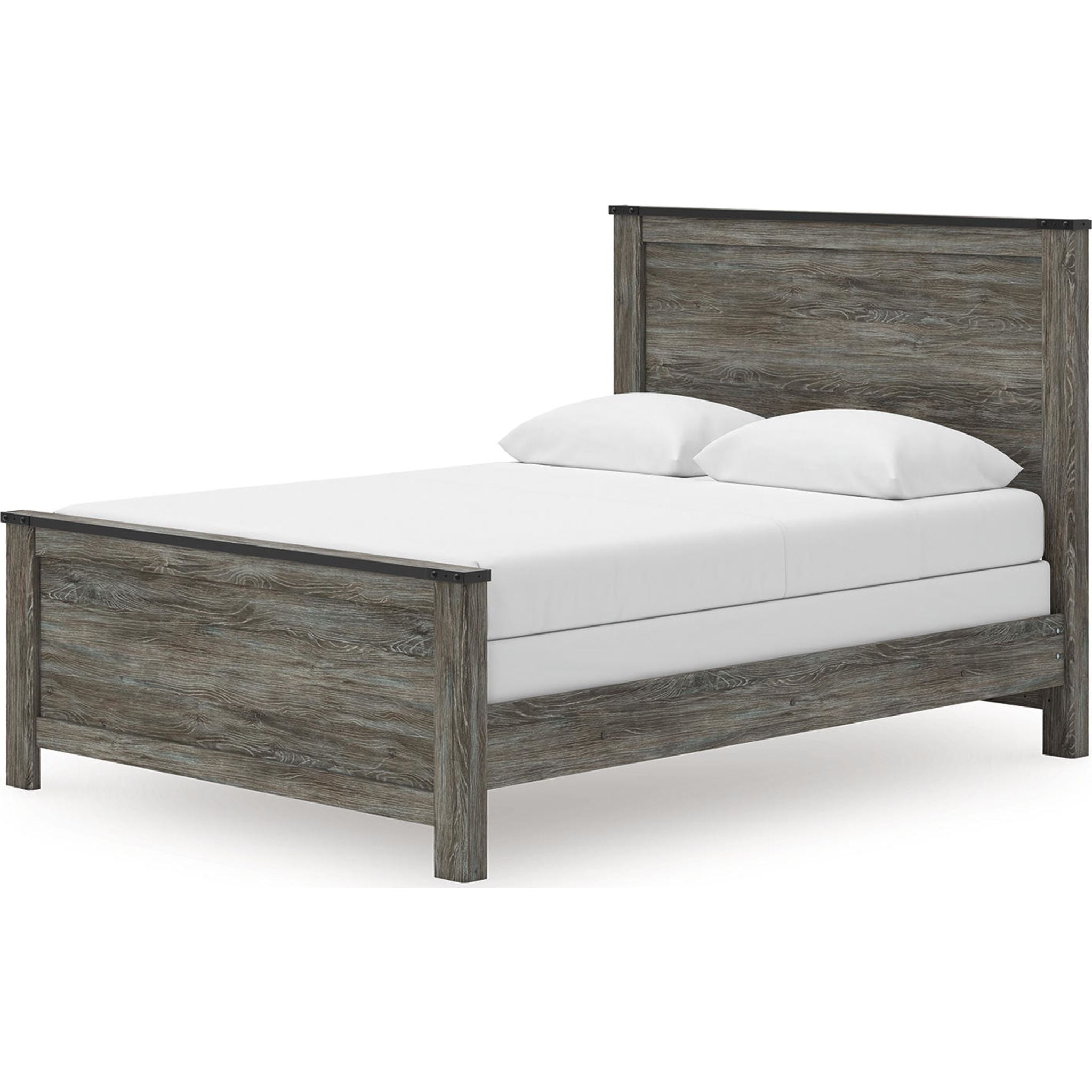 Lit à panneaux Queen Frandern - Noir/Gris