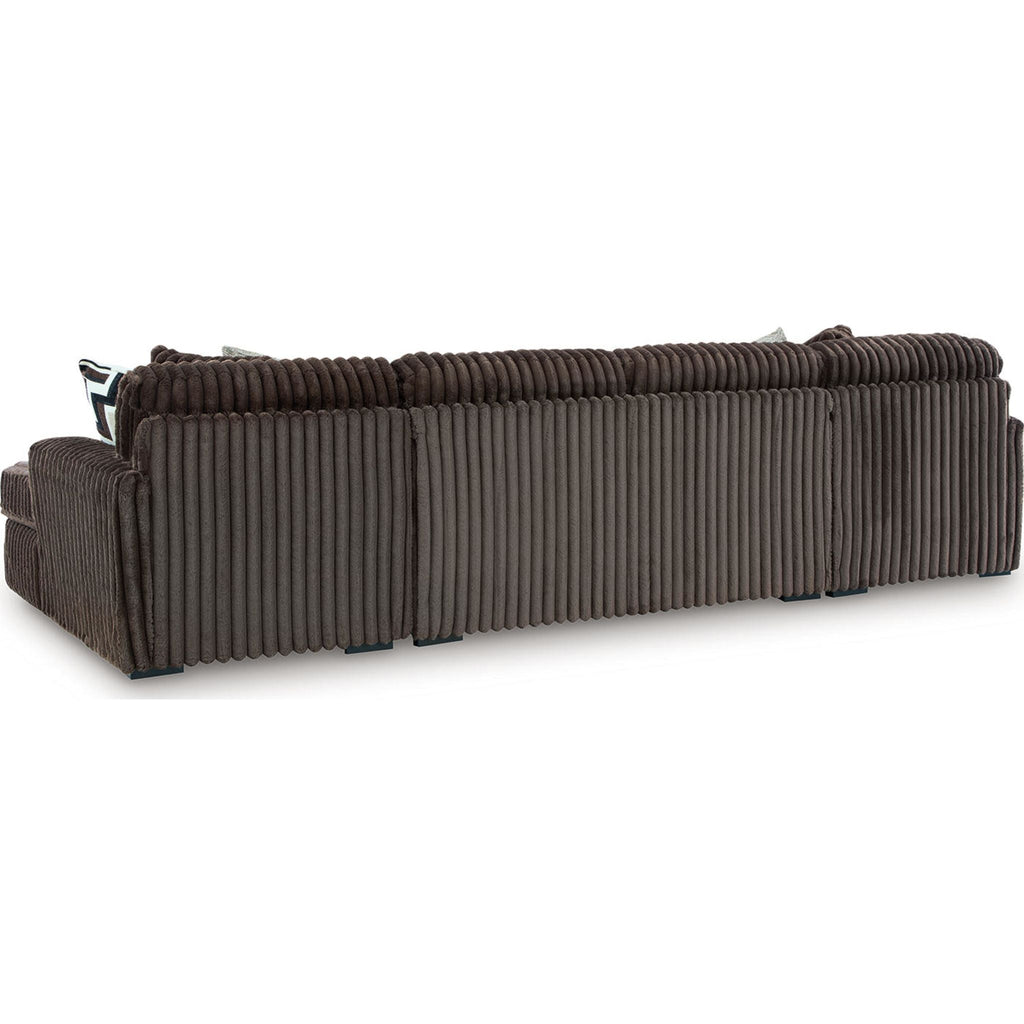 Canapé 3 pièces Midnight-Madness avec méridienne double - Chocolat