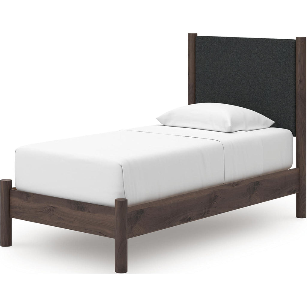 Lit plateforme double Pamytta - Marron