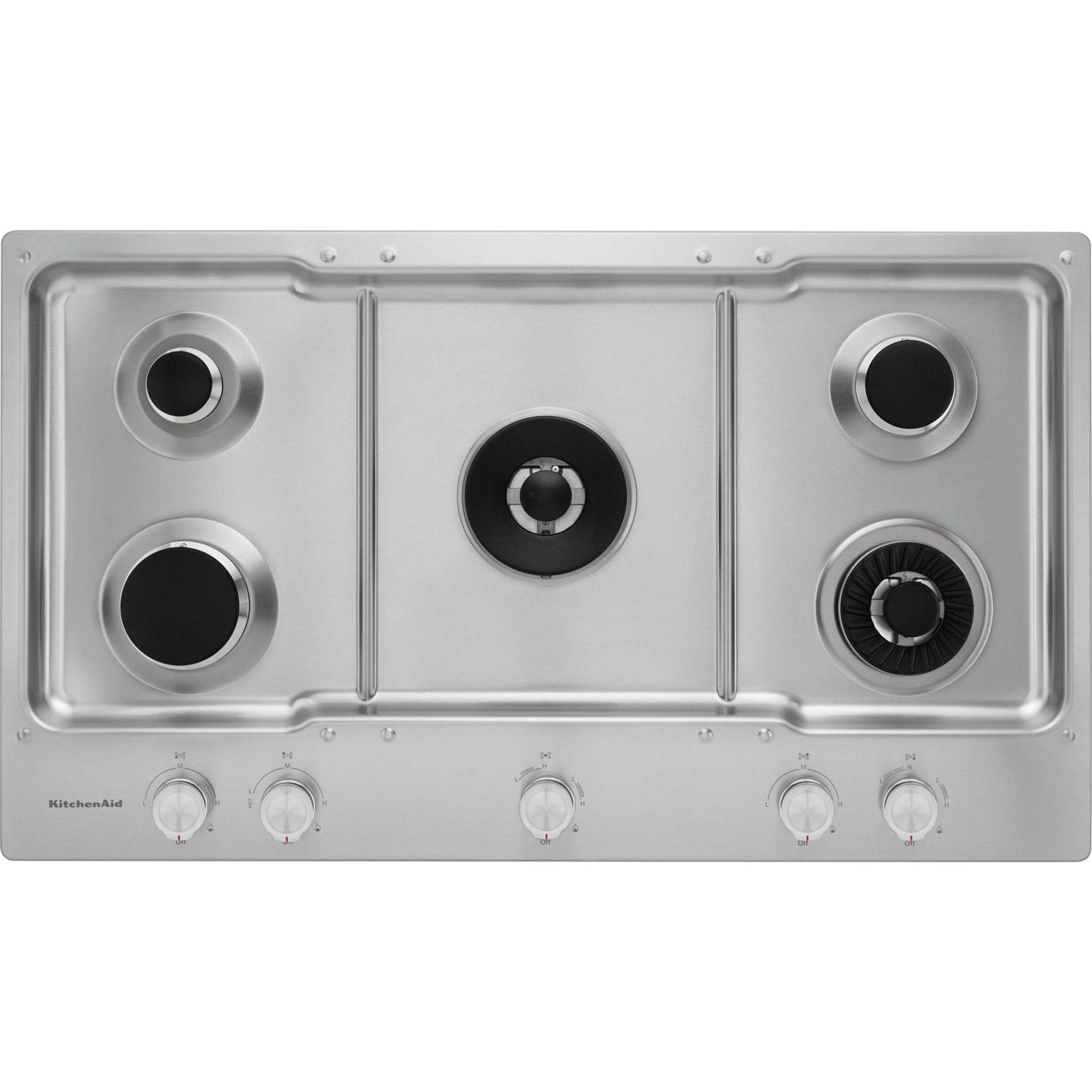 Table de cuisson à gaz KitchenAid 36 po (KCGS956ESS) - Acier inoxydable