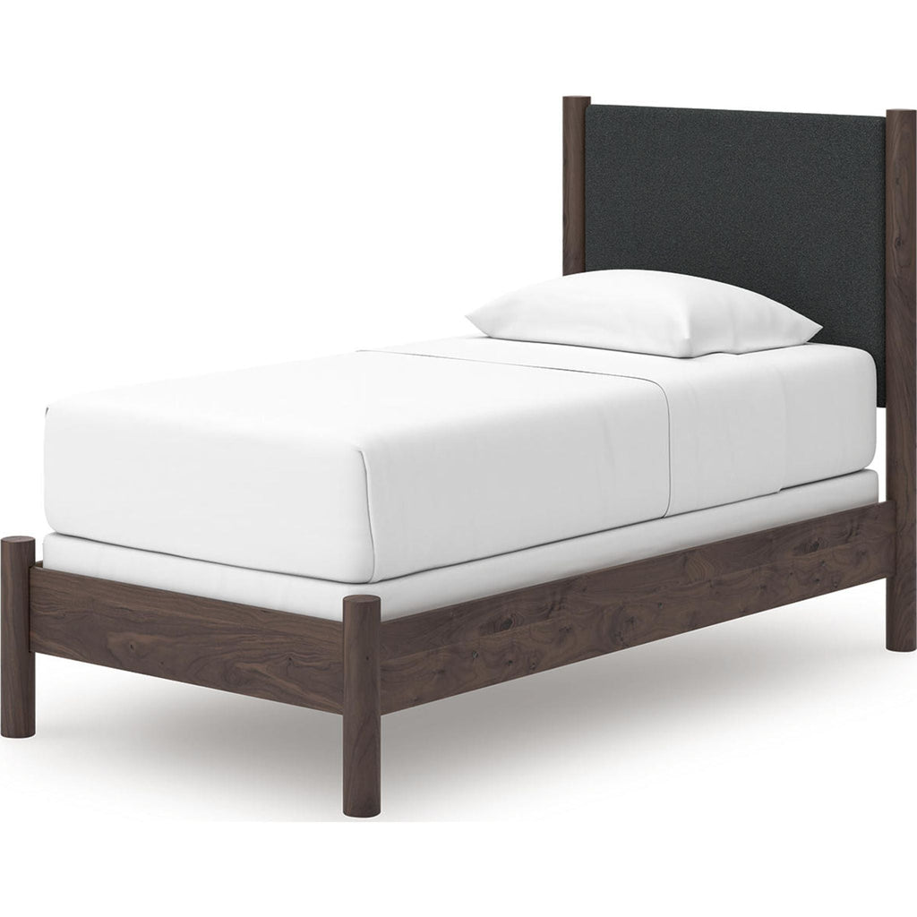 Lit simple à panneaux Pamytta - Marron