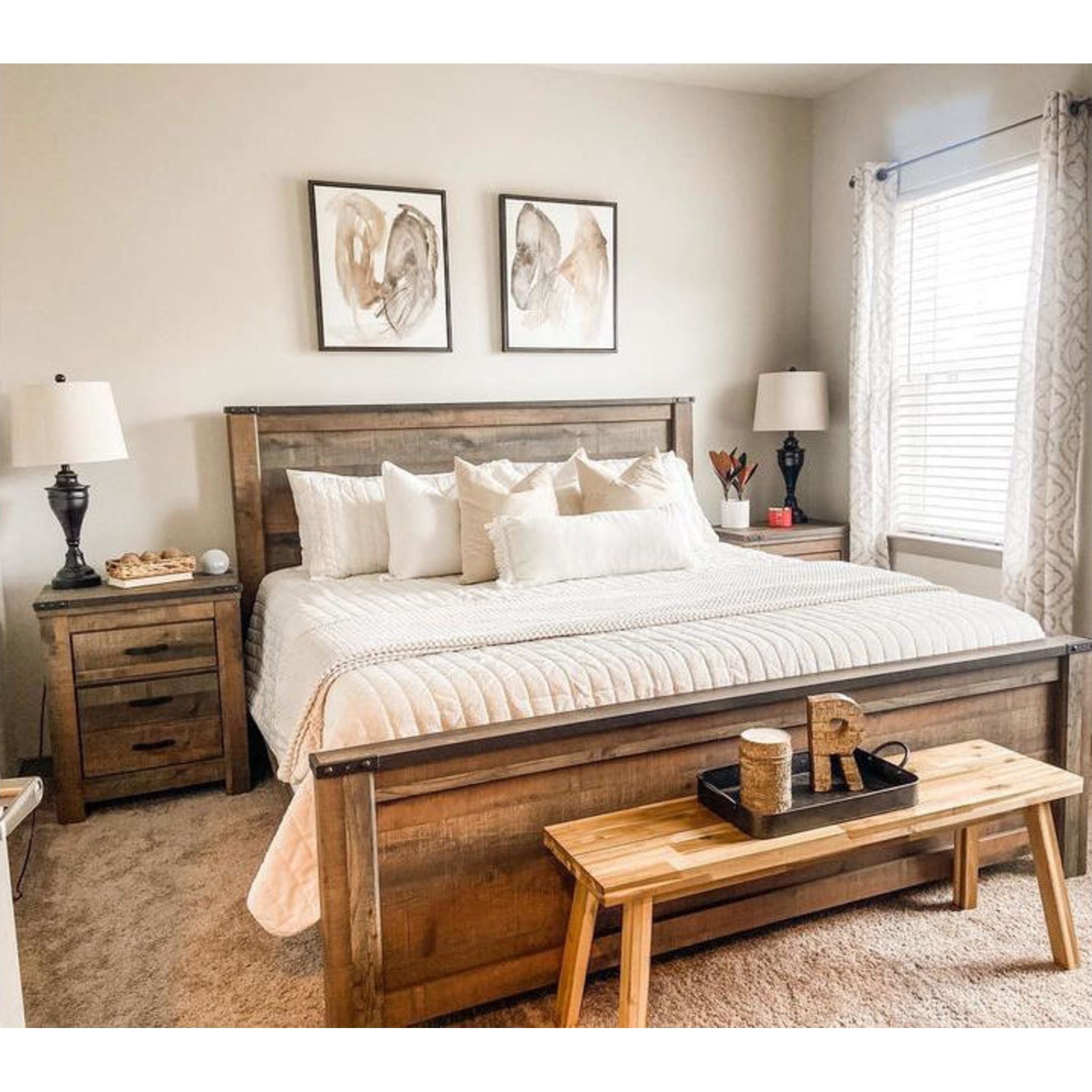 Lit à panneaux Trinell - Marron