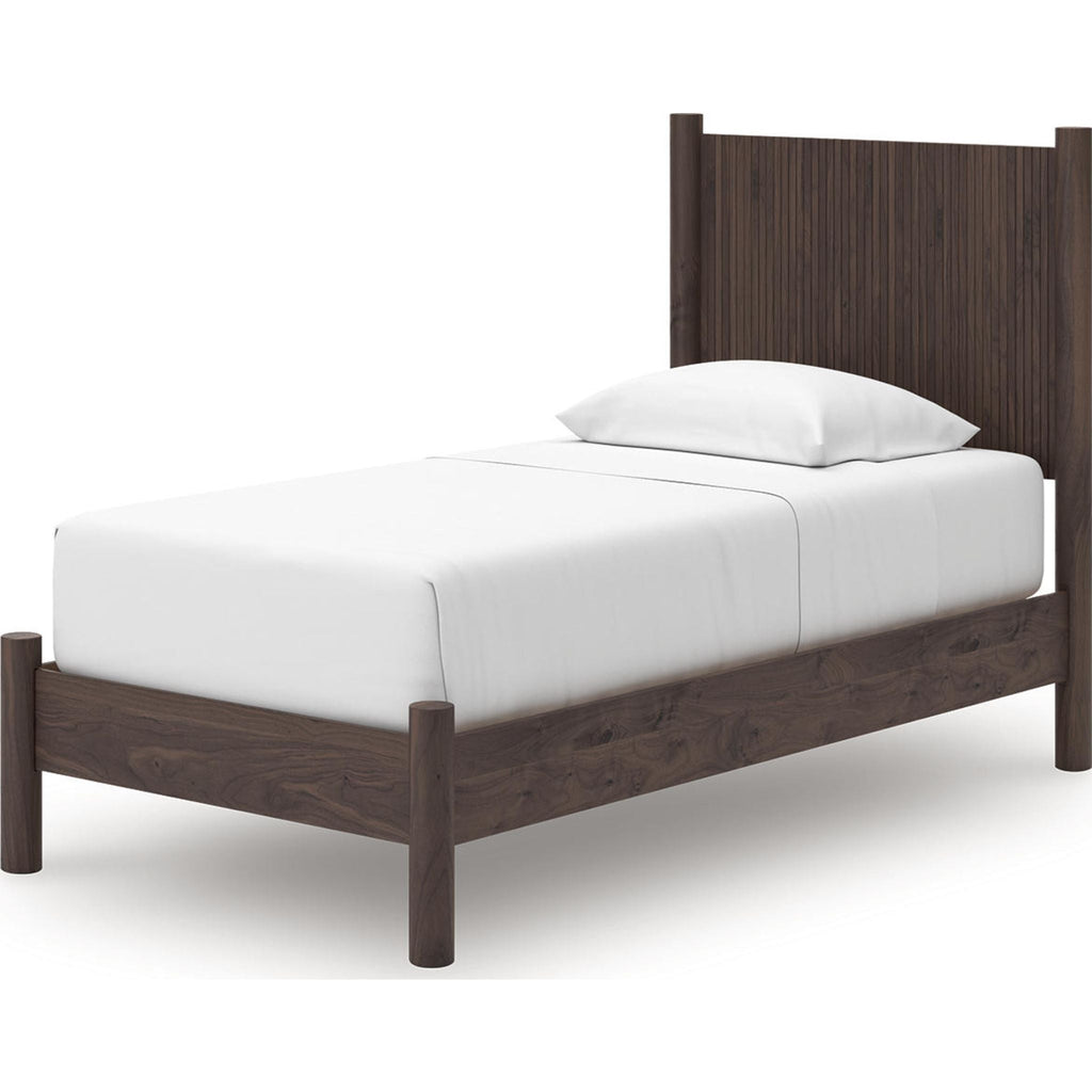 Lit plateforme double Pamytta - Marron