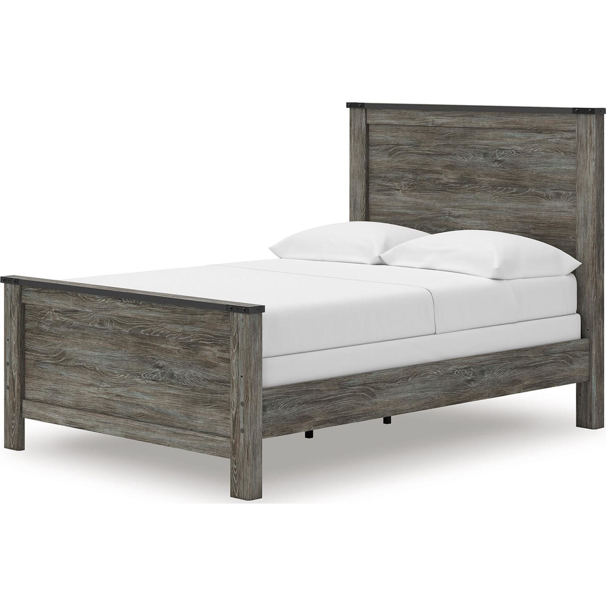 Lit à panneaux complet Frandern - Noir/Gris