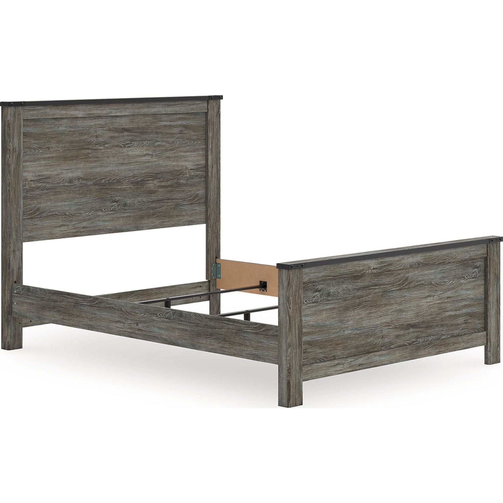 Lit à panneaux Queen Frandern - Noir/Gris