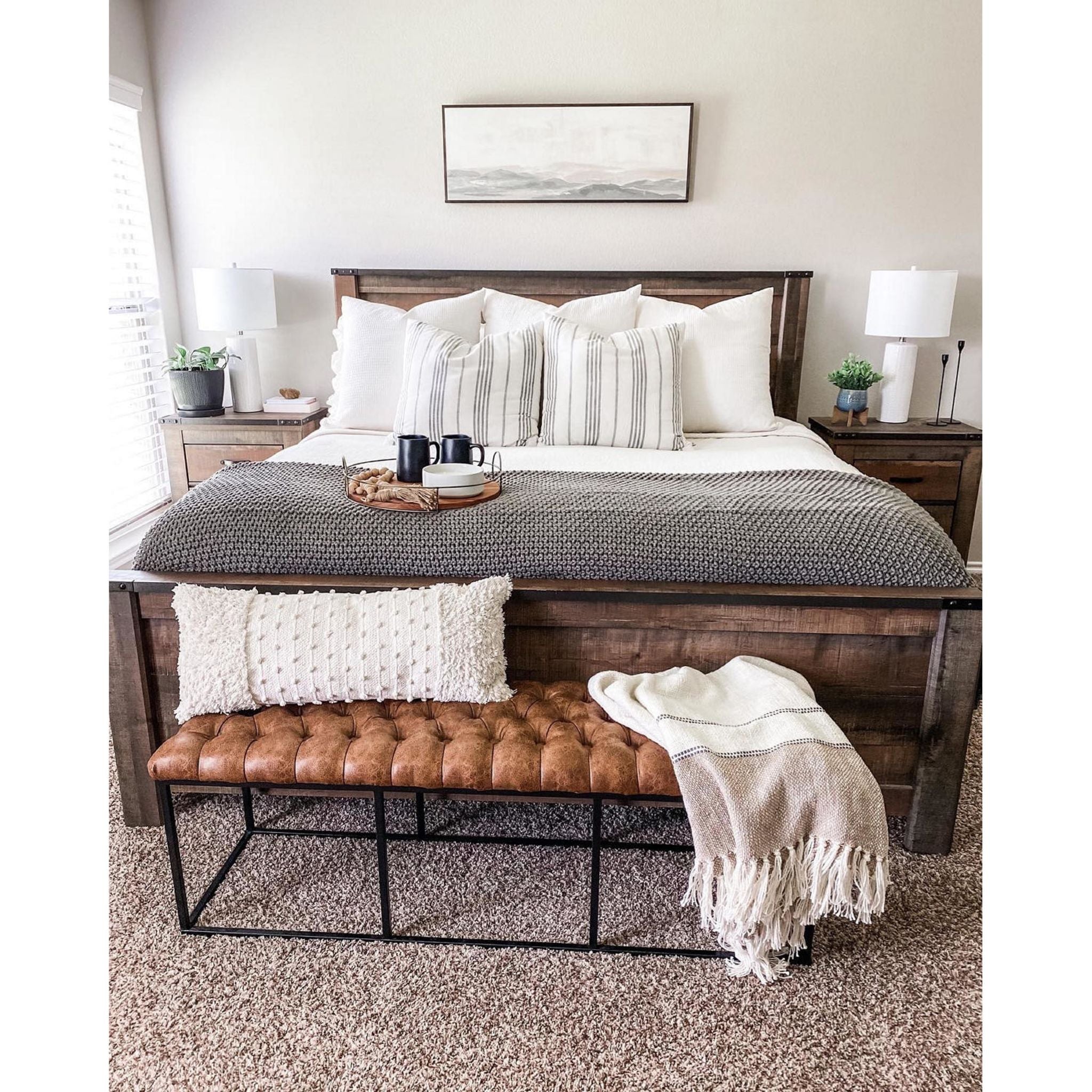 Lit à panneaux Trinell - Marron