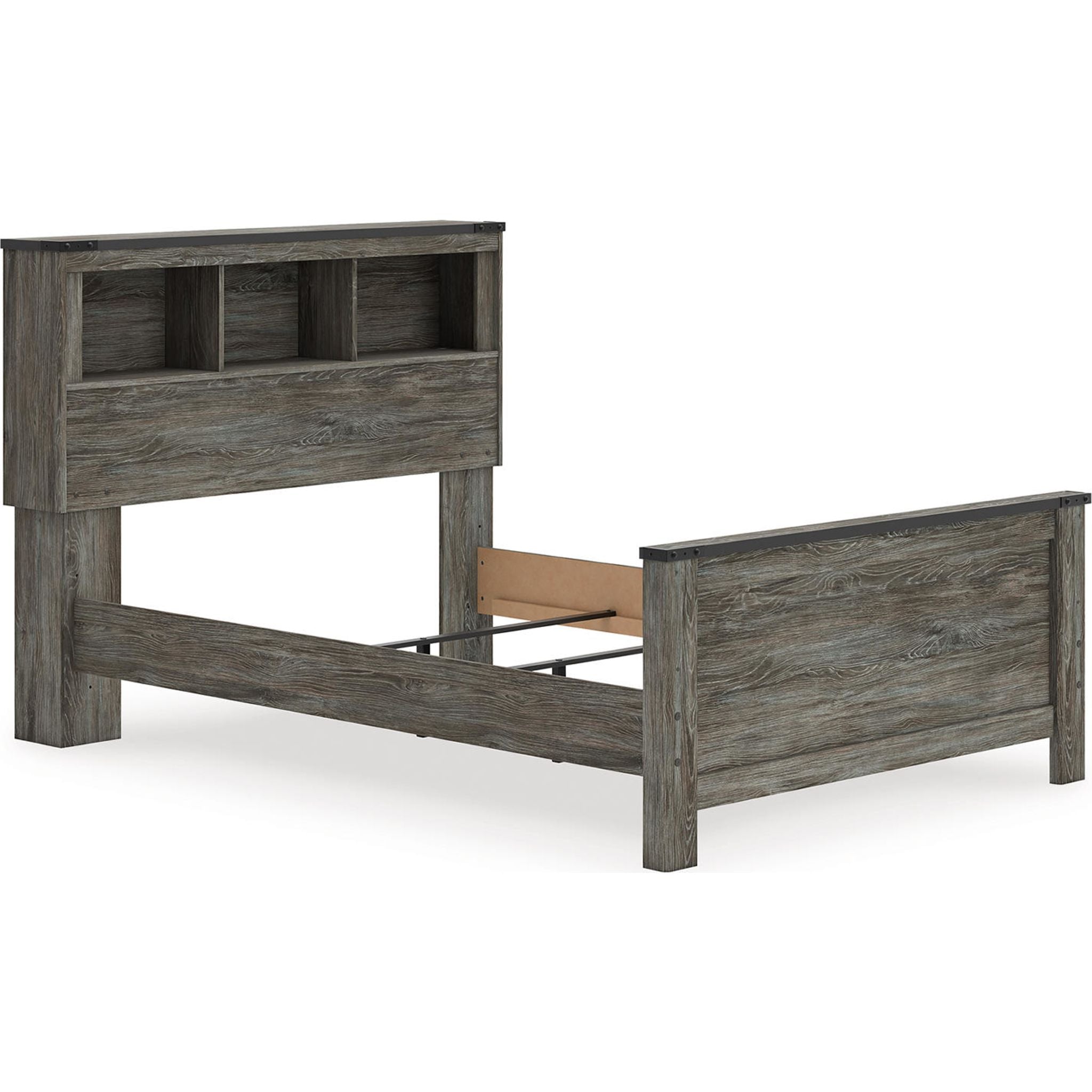 Lit bibliothèque complet Frandern - Gris