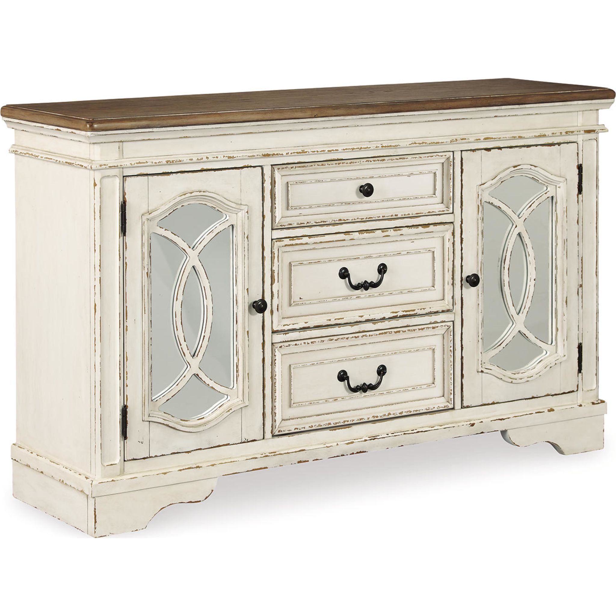 Serveur de salle à manger Realyn - Blanc ébréché - (D743-60)