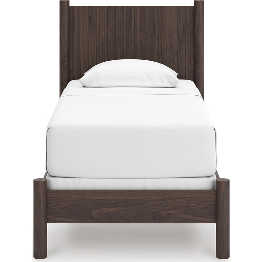 Lit simple à panneaux Pamytta - Marron