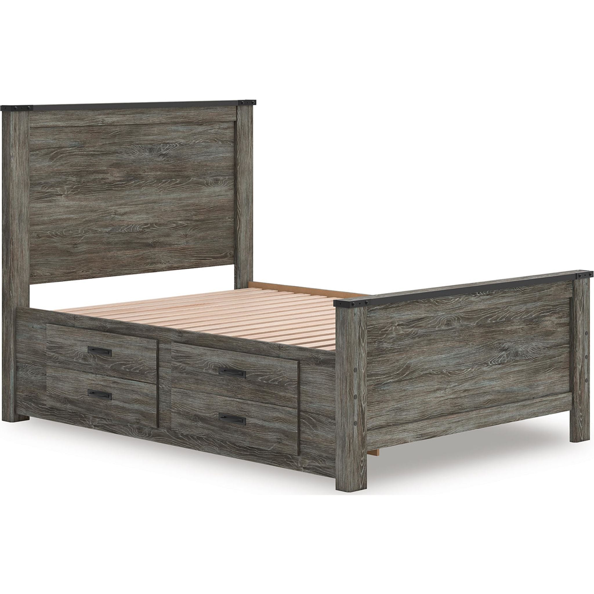 Lit de rangement complet Frandern - Noir/Gris