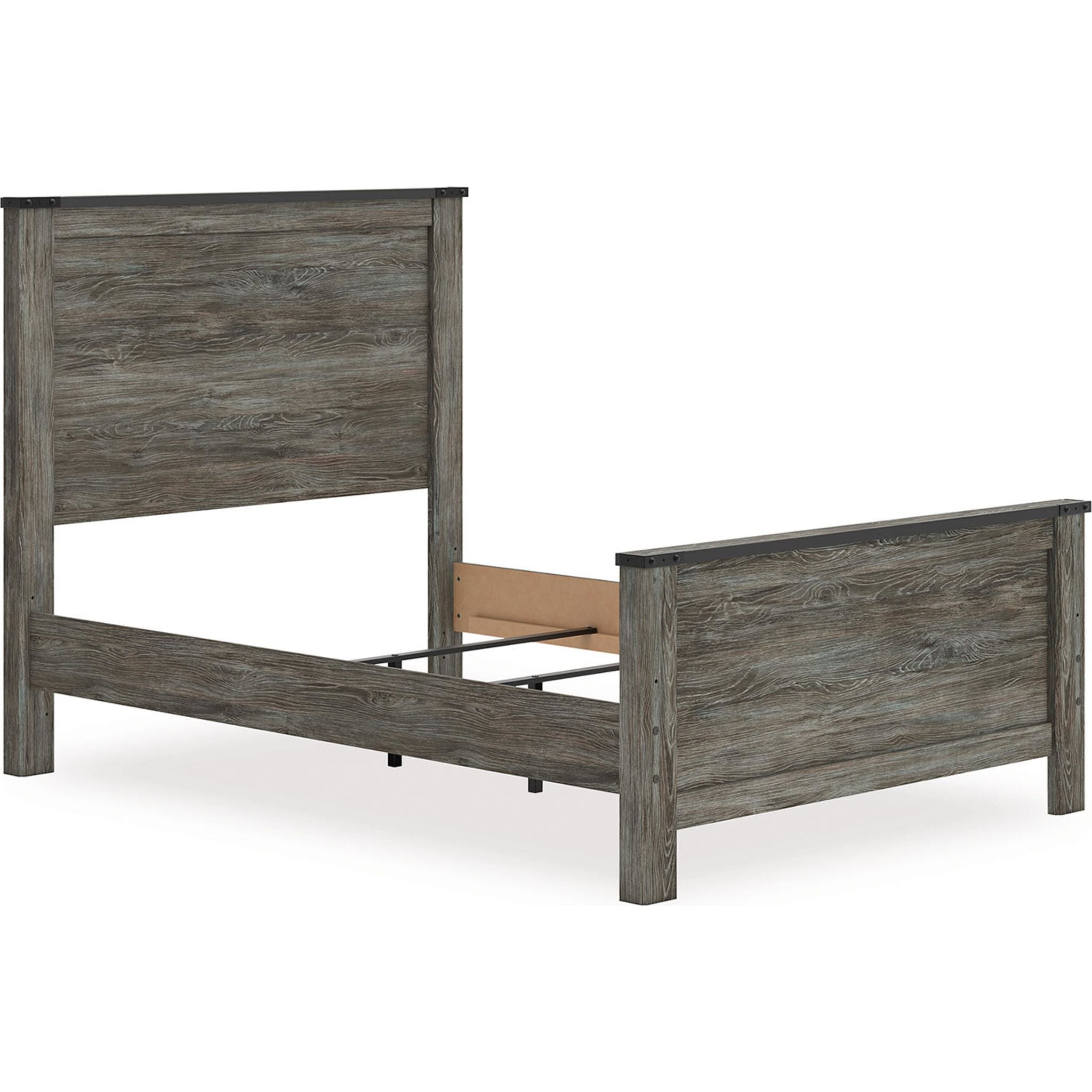 Lit à panneaux complet Frandern - Noir/Gris