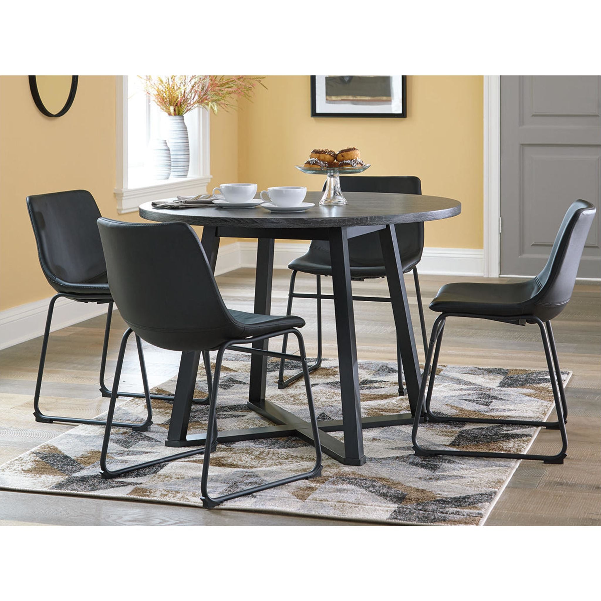 Table à manger Centiar - Gris/Noir - (D372-16)