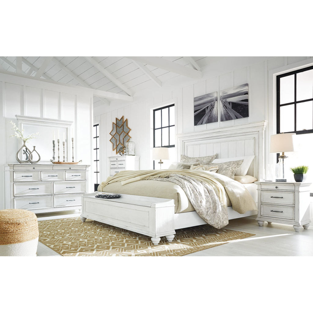 Lit de rangement Kanwyn - Blanchi à la chaux